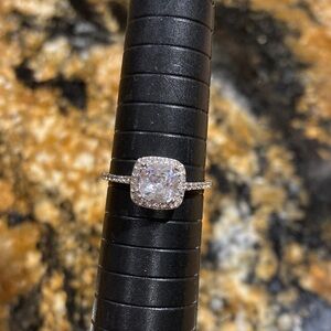 Sterling Silver faux Diamond Ring dainty vintage engagement